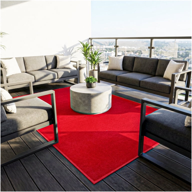 10' x 20' Red Valdosa Indoor/Outdoor Carpet by Koeckritz Rugs, UV