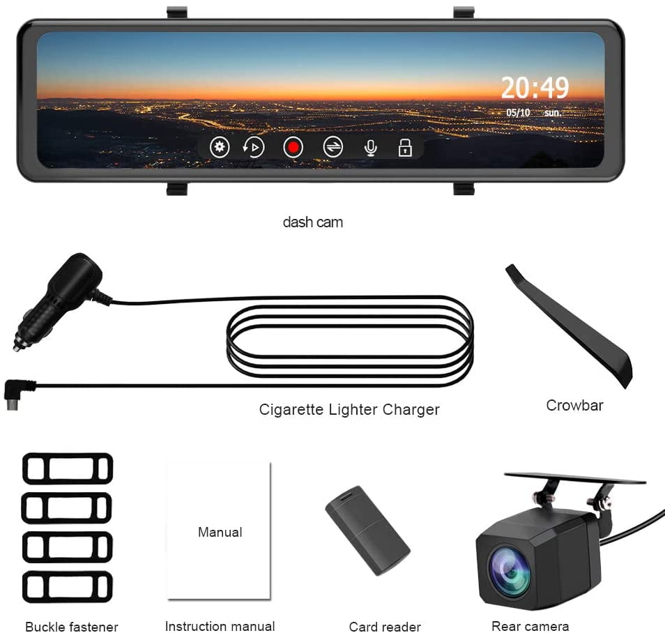 Car & Vehicle Electronics Car Electronics AWESAFE 4K Mirror Dash Cam 12