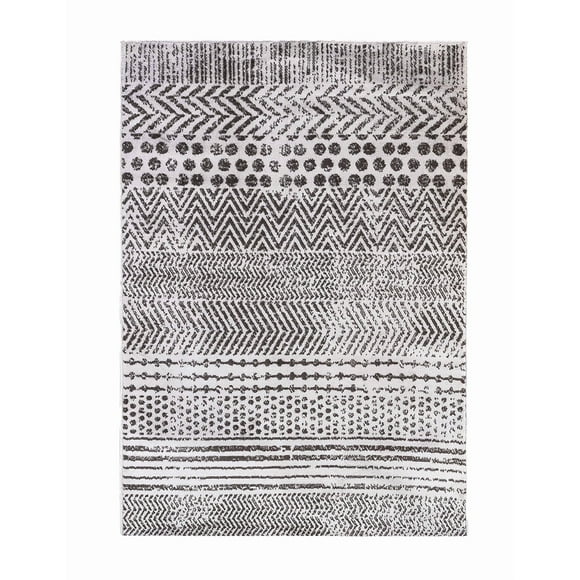 Alfombra para Sala Estilo Moderno | Alfombras Para Recamara color Gris & Blanco | Decoración Hogar Moderno | Versátil y Facil de Lavar | Tapetes para Sala de Pelo Corto Sintetico | 140X200 cm