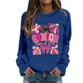 thumbnail image 1 of HUITKMM Womens Hoodie Women's Pullover Hoodie Letter Print Round Neck Top for Winter & Winter 2421 L, 1 of 7