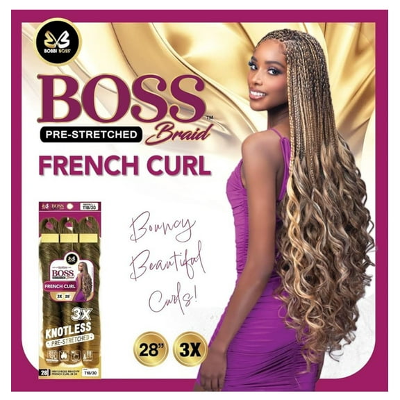 PRE-STRETCHED KNONTLESS FRENCH CURL BRAID 28"