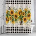 thumbnail image 3 of Sunflower Bee Shower Curtain for Bathroom Decor, Farmhouse Floral Waterproof Fabric Shower Curtain, 36"x72" Set with 12 Hooks, 3 of 9