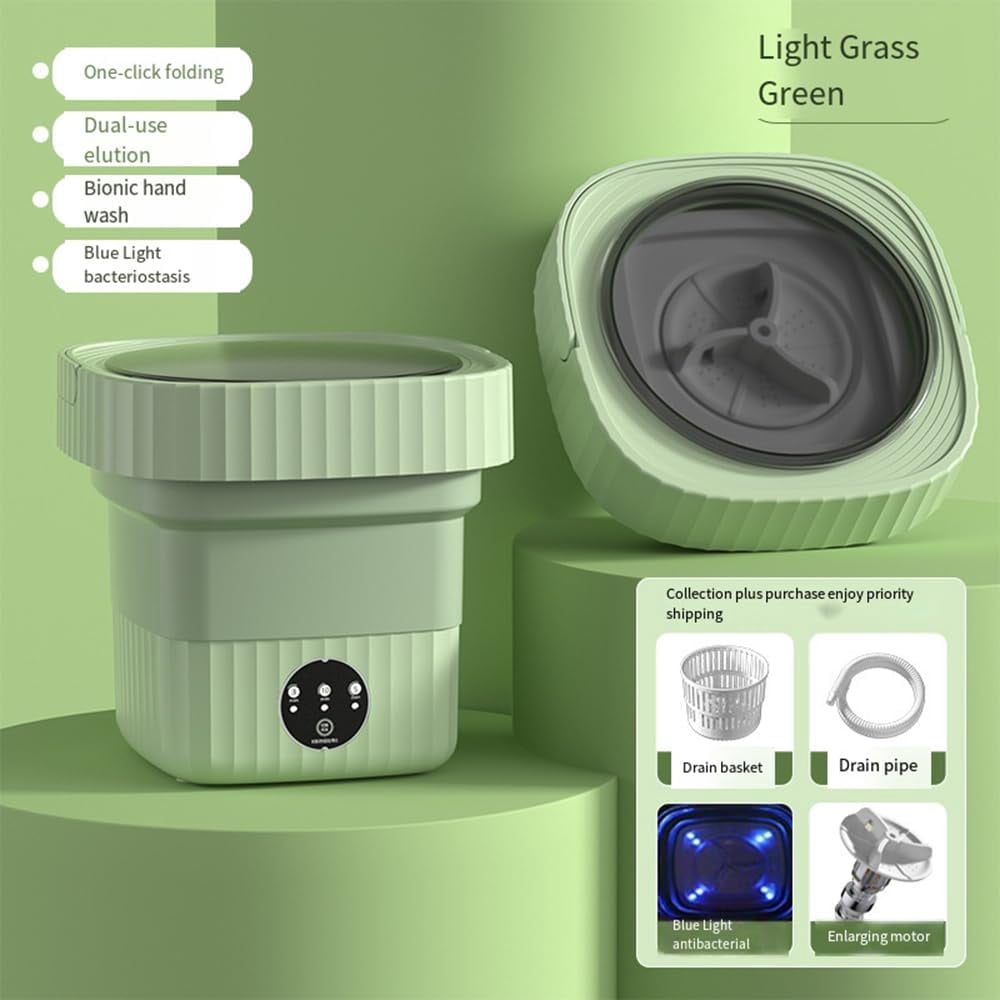 12L mini portable washing machine with foldable design and 3 cleaning modes