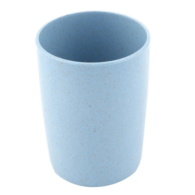 Soporte para cepillos de dientes y vaso de enjuague de forma redonda para baño, color azul