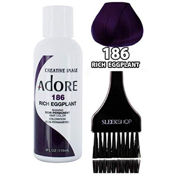 ADORE Creative Image Shining SEMI-PERMANENT Hair Color (w/ brush) No  Ammonia - 186 Rich Eggplant - Walmart.com