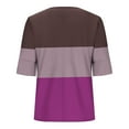 thumbnail image 5 of Generic Womens Color Block Shirts Summer Square Neck Puff Sleeves Top Fashion Beach Vacation Dressy Tunic Tops, 5 of 5