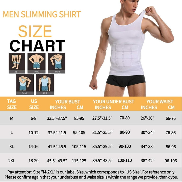 Mens Compression Undershirts Ultra Slimming Body Shaper Belly Control Vest  Workout Active Gynecomastia Tank Tops 