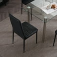 thumbnail image 4 of Modern White PVC Leather Dining Chairs of Set 4, High-Back Padded Side Chairs with Gray Metal Legs, Set for Kitchen & Breakfast Nook,Black, 4 of 8