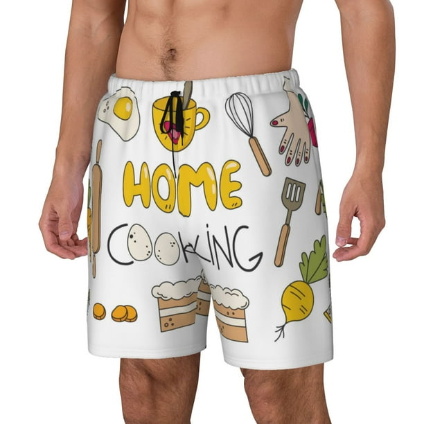 Fotbe Home Cooking Traje de Baño para Hombre – Shorts de Natación de Secado Rápido con Forro y Bolsillos-Medium
