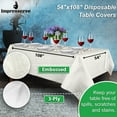 thumbnail image 3 of Impresserve 54" x 108" White Disposable  3-Ply Paper and Plastic Tablecloth - 5 Count, 3 of 5
