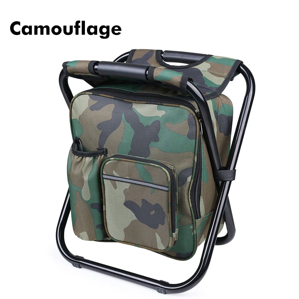 Cooler Insulation Function Folding Camping Chair Stool Backpack Picnic Bag Seat Table Bags For Outdoor Fishing Travel Drawing Beach Bbq
