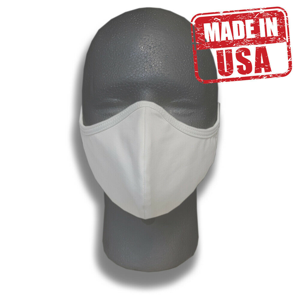Face Mask Washable Reusable Soft Double Layer Fabric White Professional High Quality MADE IN USA - image 1 of 3
