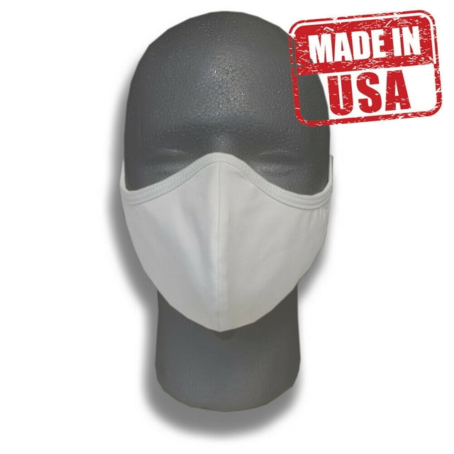 Face Mask Washable Reusable Soft Double Layer Fabric White Professional High Quality MADE IN USA