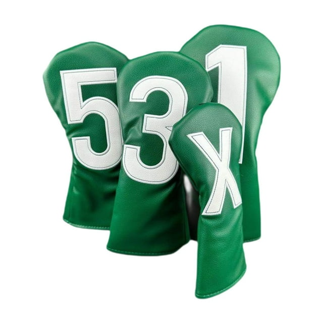 koolsoo 4 Pcs Housses de Tête de Club de Golf Housses de Golf pour Golfeur Extérieur Hommes Femmes Vert