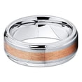 thumbnail image 2 of Blue His and Hers Tungsten Wedding Band - 6mm & 8mm - Blue Tungsten - Brush - Silver Edges, 2 of 4