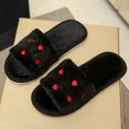 thumbnail image 4 of Aueoeo Women's House Slipper Heart Graphic Decr Open Toe Comfy Fuzzy Shoes Casual Bedroom Outdoor Slippers, 4 of 9