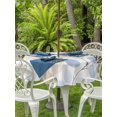 thumbnail image 3 of Outdoor Tablecloth with Umbrella Hole for Patio/Picnic/Party/Camping, Botanical Leaves Waterproof Table Cloth Round Cover Washable, Orange Gray Blue Leaf Branches Modern (Dia 54"), 3 of 9