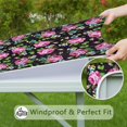 thumbnail image 6 of Pioneer Flower Floral Print Pattern Square Fitted Tablecloth with Elastic Edge,Square Table Cover,Washable Elastic Table Cover for Home Kitchen Party Decor 36"x36", 6 of 6