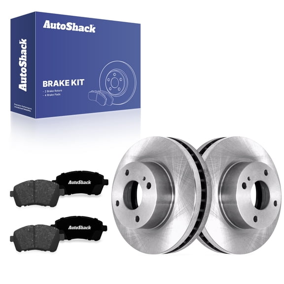 AutoShack Front Vented Brake Rotors   Premium Ceramic Pads 6-PC Brake Kit Replacement for 2011-2019 Ford Fiesta 10.15" (257.9 mm)