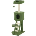 thumbnail image 1 of 47" Tall Cat Tree Tower with Condo, Ladder, Scratching Posts and Hanging Ball, Green, 1 of 5