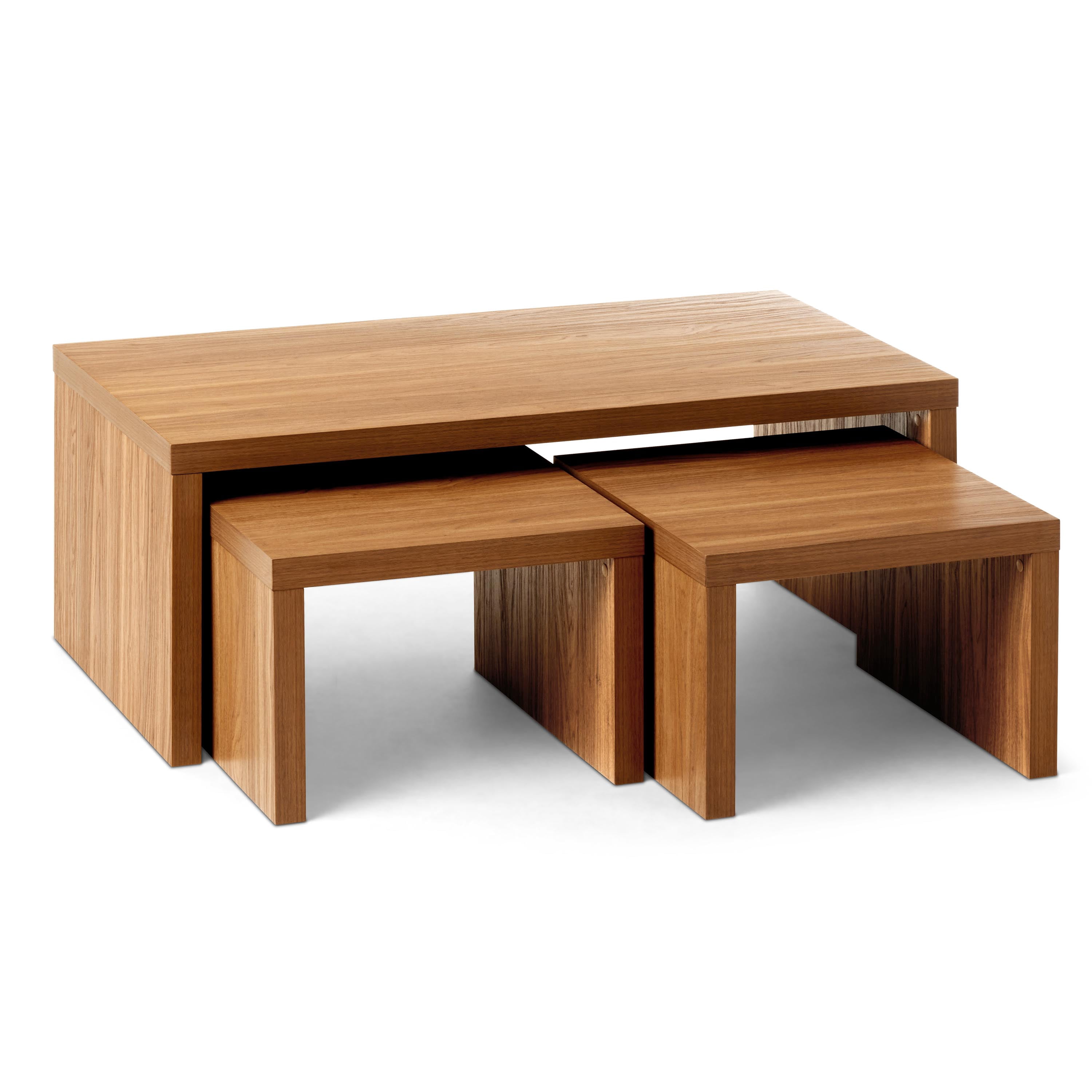 Mainstays Multi-Use Coffee and End Table Set, Warm Walnut Finish