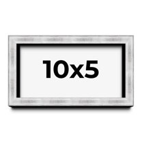 10x5 Frame Brushed Silver Solid Wood Picture Frame | 0.75 Inch Moulding Width | Rabbet Depth 0.75