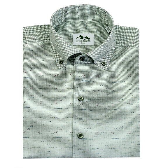 Wear Sierra Top Shelf Men's Cotton Short Sleeve Button Down Shirt in Green