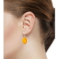 thumbnail image 2 of 925 Sterling Silver Women Jewelry Amber Fixed Wire Bazel Earring, 2 of 3