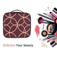 thumbnail image 6 of FORMRS Travel Makeup Bag Large Capacity Train Case Cosmetic Organizer with Adjustable Dividers, Red Circles, 6 of 8