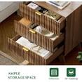 thumbnail image 5 of FANRAL Fluted Nightstand with Charging Station,Modern Bedside Table with Drawers,Wood End Table Small Dresser for Bedroom Living Room,Walnut Night Stand, 5 of 7