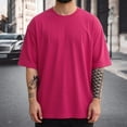 thumbnail image 2 of Gunia Mens Big And Tall Shirts Fashion Short Sleeve Tshirts Workout Oversize Pullover Solid Color Casual Tees Tops Men'S Shirts Pink 4Xl, 2 of 4