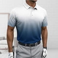 thumbnail image 4 of Mens Business Casual Golf Shirt Short Sleeve Gradient Color Block Collared Performance Athletic Top Quick Dry 4 Way Stretch Classic Fit Summer Workout for Tennis & Office, Big & Tall, 4 of 5