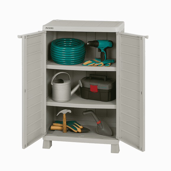 Armario Gabinete Organizador Almacenamiento Estante Mediano Plástico ideal para Exterior RIMAX