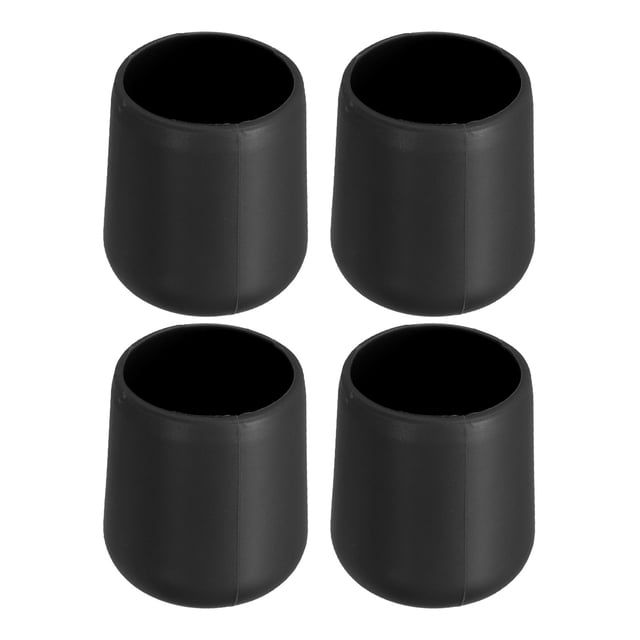 Unique Bargains 4 Pcs Silicone Fishing Rod Butt Cushion Protector Cap, Small, Black