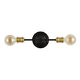 thumbnail image 6 of JONATHAN Y Jaxon 13.25" 2-Light Industrial Farmhouse Iron LED Vanity, Oil Rubbed Bronze/Brass Gold, 6 of 8