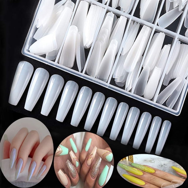 Uñas artificiales AM RONG MAGIC, 600 unidades, puntas para uñas en forma de ataúd
