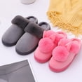 thumbnail image 3 of Eoperou 1 Pair Candy Color Anti-skid Cotton Slippers Thick Bottom Women Slip-on Hare Ear Flat House Slippers for Daily Life, 3 of 8