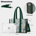 thumbnail image 5 of Teacher Tote Bag,Pioneer Flower Floral Print Pattern Teacher Utility Tote Bag,Large Work Tote Bags for Women with Multiple Pockets,Top Zipper Closure,13.8x10.6x6.7 Inch, 5 of 5
