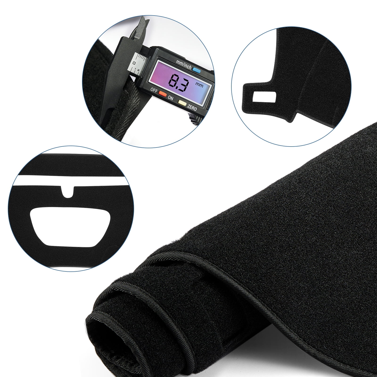 SPEEDWOW Premium Dashboard Cover Mat Carpet Tailored Fit for 2019-2022 Chevrolet Silverado & GMC Sierra 1500/2500HD/3500HD
