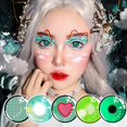 thumbnail image 2 of UYAAI-lentillas de colores para Halloween, lentes de contacto de color verde, Anime, 2 of 4