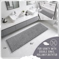 thumbnail image 2 of Alfombra para baño Yimobra, extralarga, antideslizante, de chenilla, gris, 2 of 7