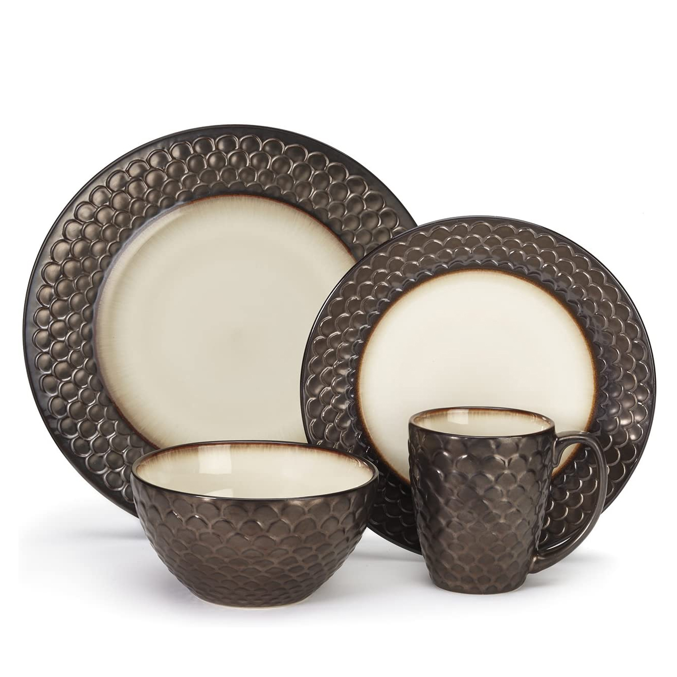 Cuisinart CDST1S4G1 Anais Collection Stoneware 16Piece Dinnerware Set