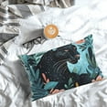 thumbnail image 5 of Pofeuu Black Panther Floral Illustration Print Polyester Microfiber Plush Pillowcases, Super Soft and Cozy Pillow Case Covers with Envelop Closure（Pillow core not included）-20"x30", 5 of 6
