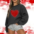 thumbnail image 3 of ZyeKqe Valentines Sweatshirt Women Fleece Lined Crewneck Loose Comfy Pullover Casual Graphic Printed Long Sleeve Tops, 3 of 6