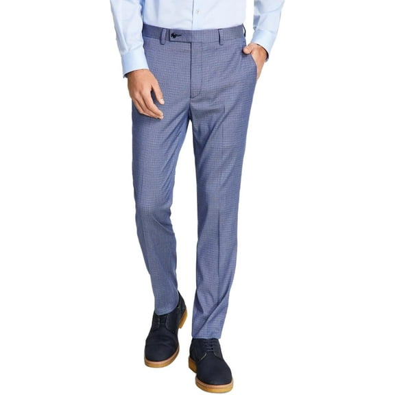 Ben Sherman Men’s Skinny-Fit Stretch Suit Pant, Blue Neat, 34×32