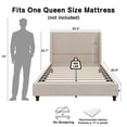 thumbnail image 2 of Noble House Queen Upholstered Wingback Headboard Platform Bed,Taupe, 2 of 10