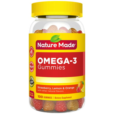 Nature Made Fish Oil Omega-3 Gummies, 100 Count with 57 mg of Heart Healthy Omega-3s EPA and