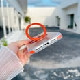 thumbnail image 4 of Stand Case for iPhone 16 Pro Max with Invisible Ring Holder Bracket, [Wireless Charging Support] Military Grade Drop Protection Shockproof Shining Phone Cover for iPhone 16 Pro Max, Orange, 4 of 9