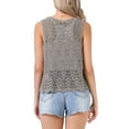 thumbnail image 3 of INSPIRE CHIC Women's Floral Crochet Hollow Out Sleeveless Open Front Vest Cardigan XL Light Grey, 3 of 6