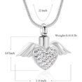 thumbnail image 2 of Angel Wing Cremation Urn Necklace for Ashes Stainless Steel Heart Urn Pendant Ashes Holder Memorial Jewelry for Human / Pet, 2 of 7